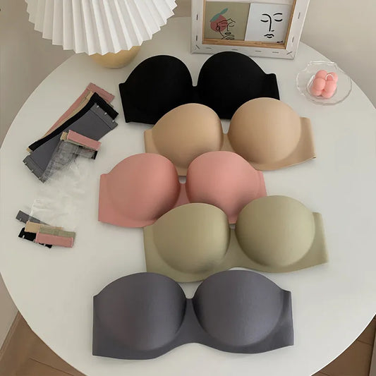 Invisible Strapless Bra Sexy Women's Tube Top Female Cropped Top Seamless Crop Top Tube Bra Summer Sexy Underwear Intimates